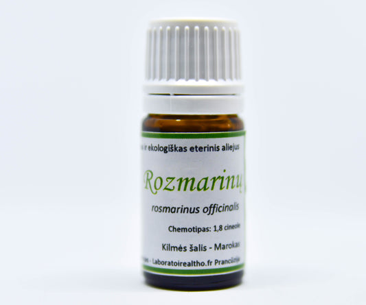 Rozmarinų eterinis aliejus (Rosmarinus officinalis ct cineole) 5 ml