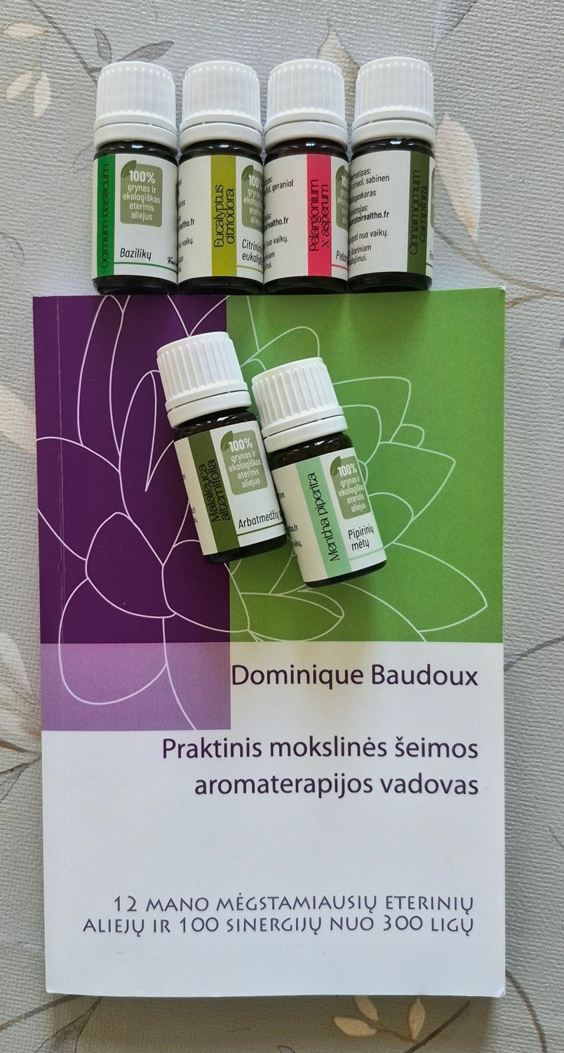 Šeimos aromaterapijos vadovas + 6 būtiniausi eteriniai aliejai