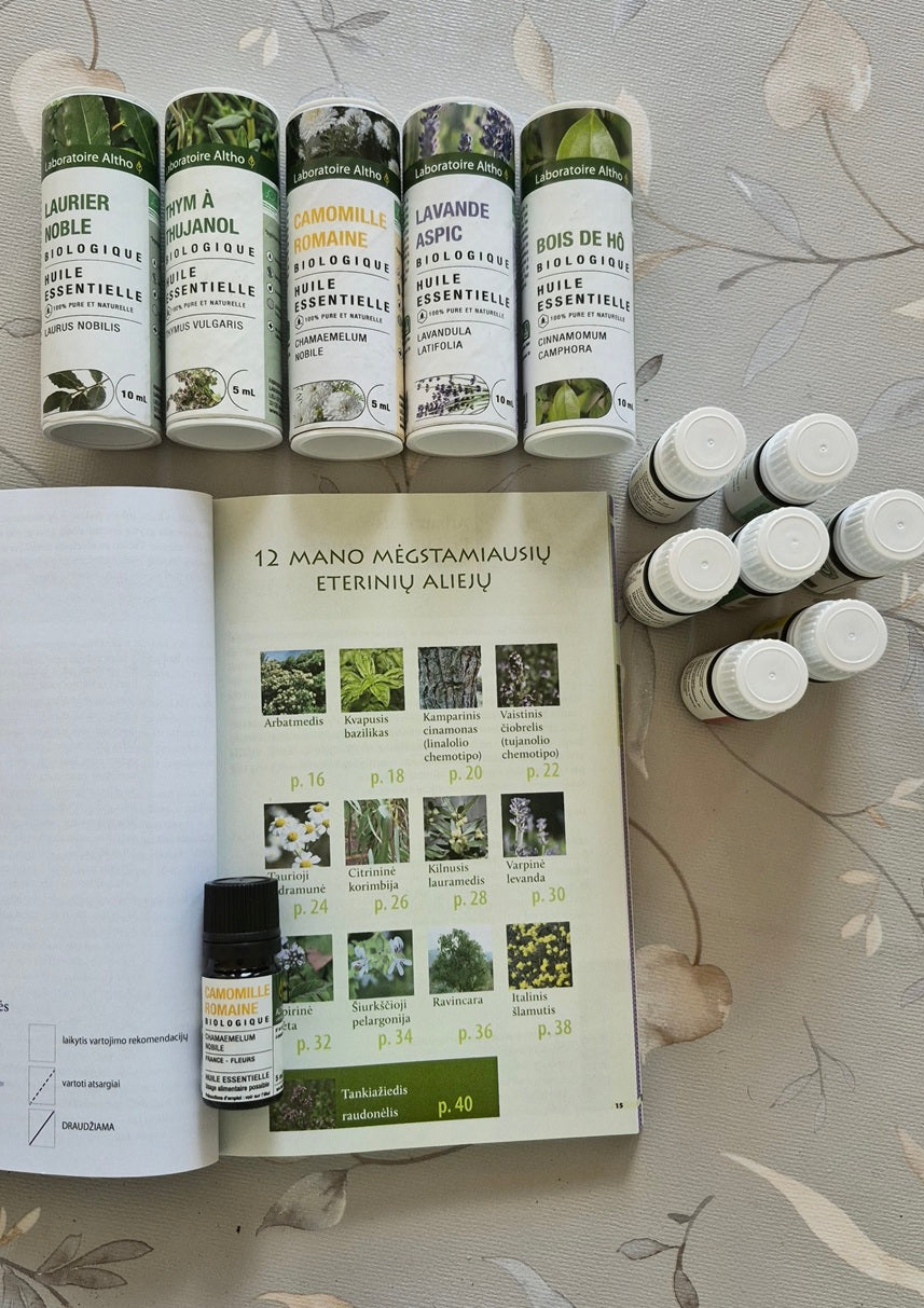 Šeimos aromaterapijos vadovas + 12 eterinių aliejų